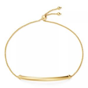 14k Gold curved bar bracelet (brand new)